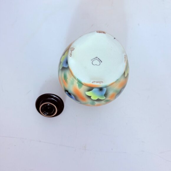 VTG Floral German Ginger Jar Retro Apothecary Style Home Decor Accent Pottery - Picture 11 of 16